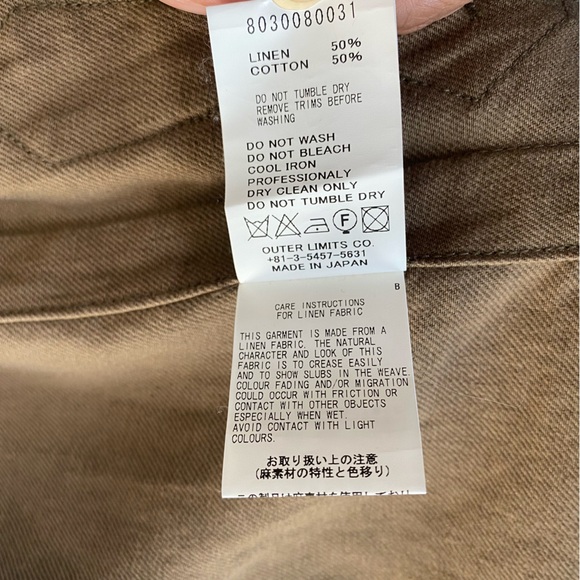 Nigel Cabourn men’s tan linen/cotton safari/field jacket, JP 44= US XS - Picture 4 of 10